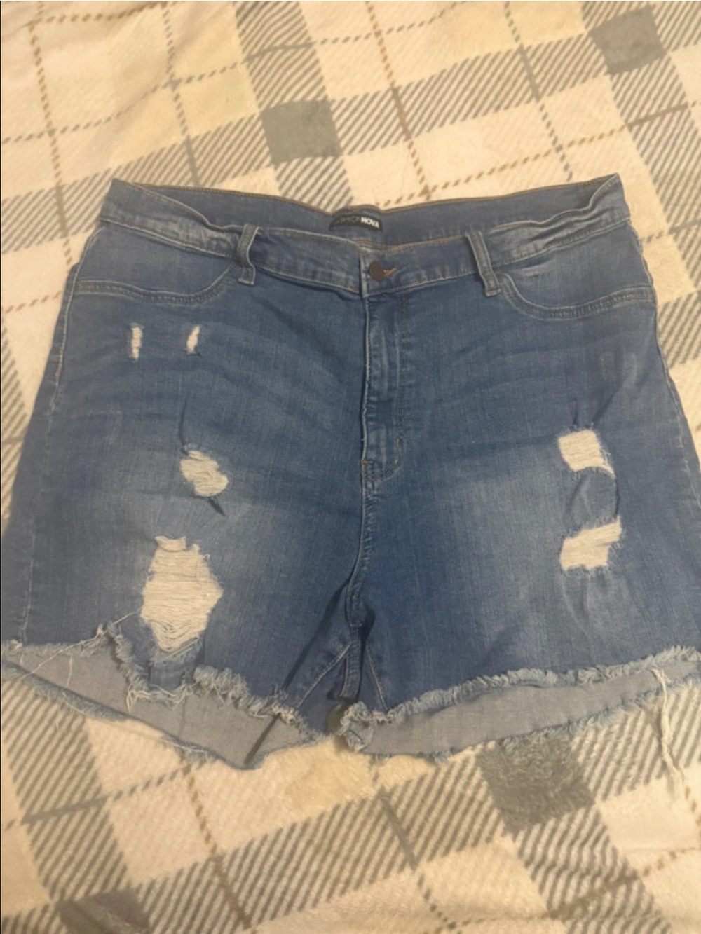 Plus size distressed fashion nova shorts